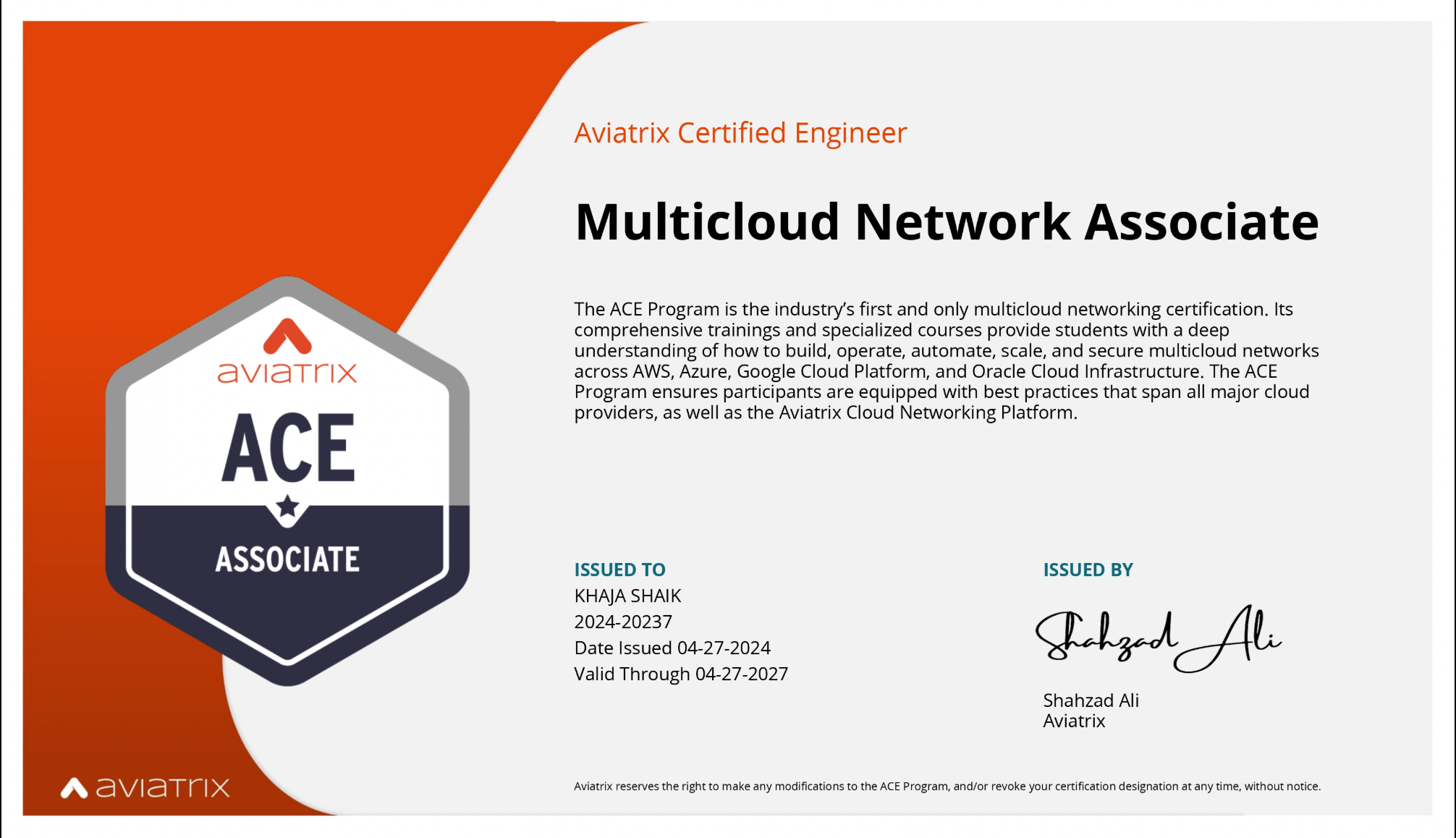 Aviatrix Cloud Certificate